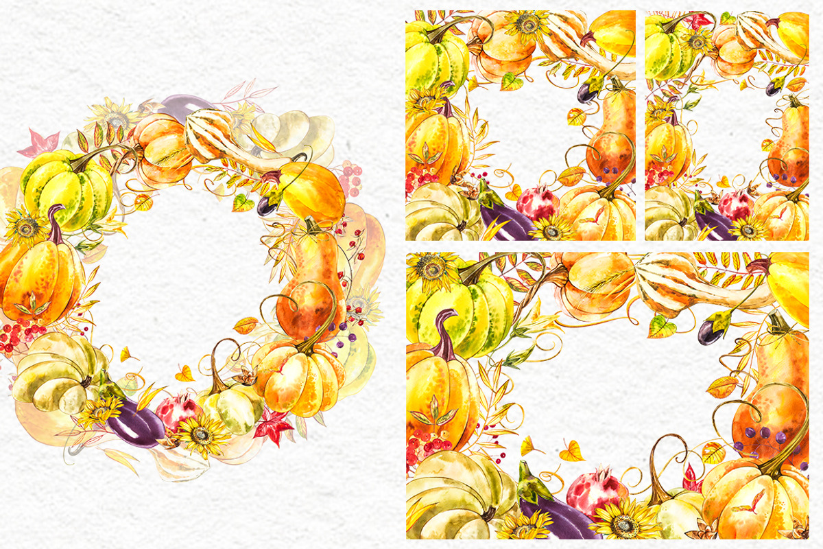 Pumpkins watercolor collection, a Food Illustration by Ann Astro (Photo 13 of 17)