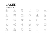 Set line icons of laser, an Outline Icon by motorama (Thumbnail 2 of 2)