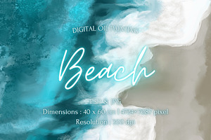 Beach Digital Oil Paint