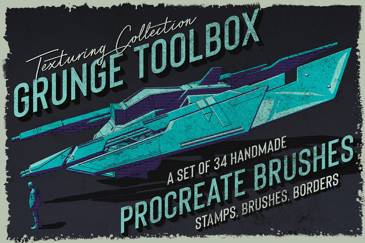Grunge Toolbox Procreate Brushes, a Brush Add-On by MiksKS (Photo 1 of 8)