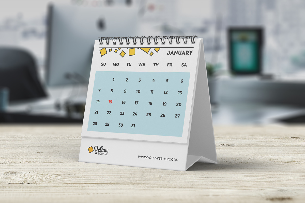 Desk Calendar Mockup, a Product Mockup by simuradi (Photo 2 of 7)