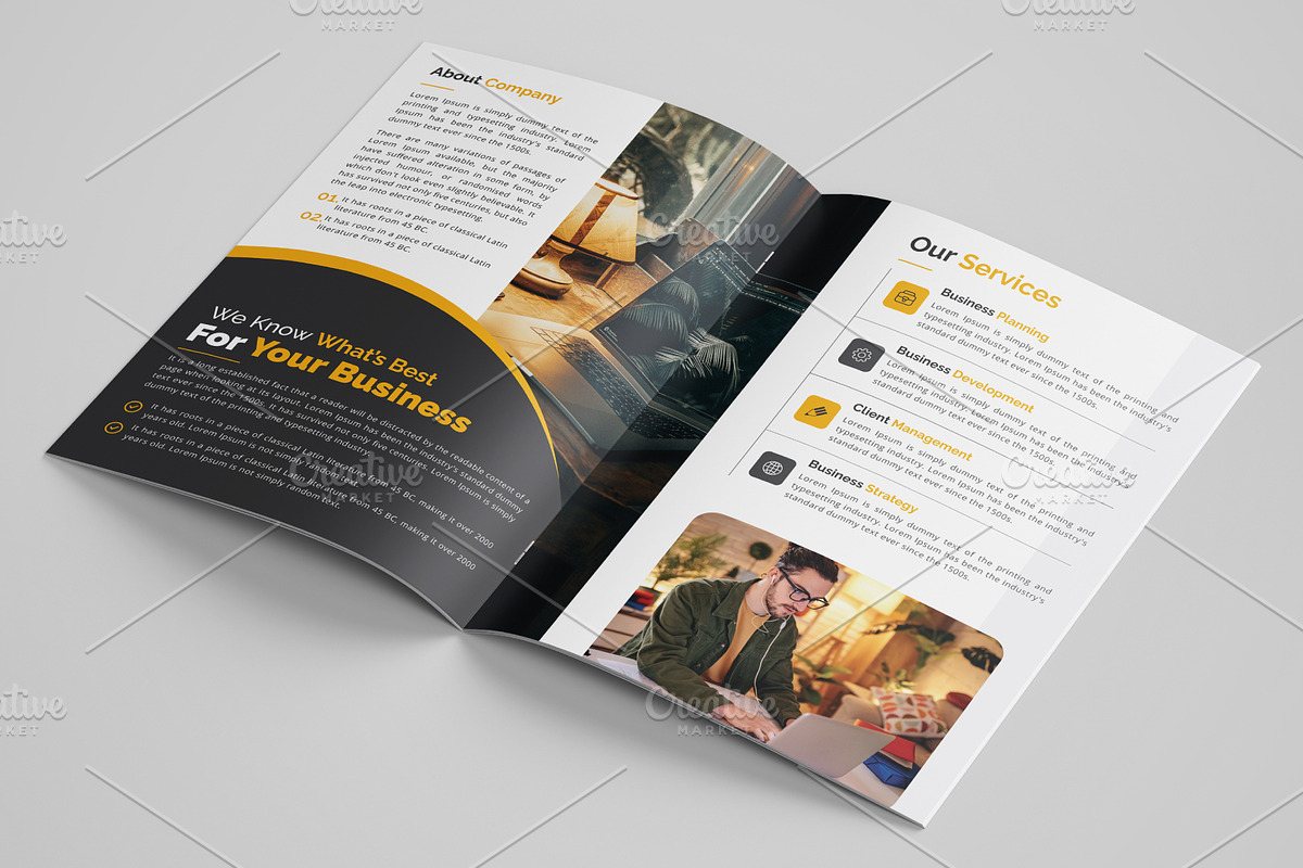 Corporate Bifold Brochure, a Brochure Template by GraphicsBurg (Photo 3 of 9)