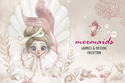 Watercolor Graphics & patterns, a Wallpaper Graphic by TanyaSchuka