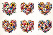 Flower Hearts Valentines Day Clipart, an Illustration by DreamCafeArt (Thumbnail 5 of 5)