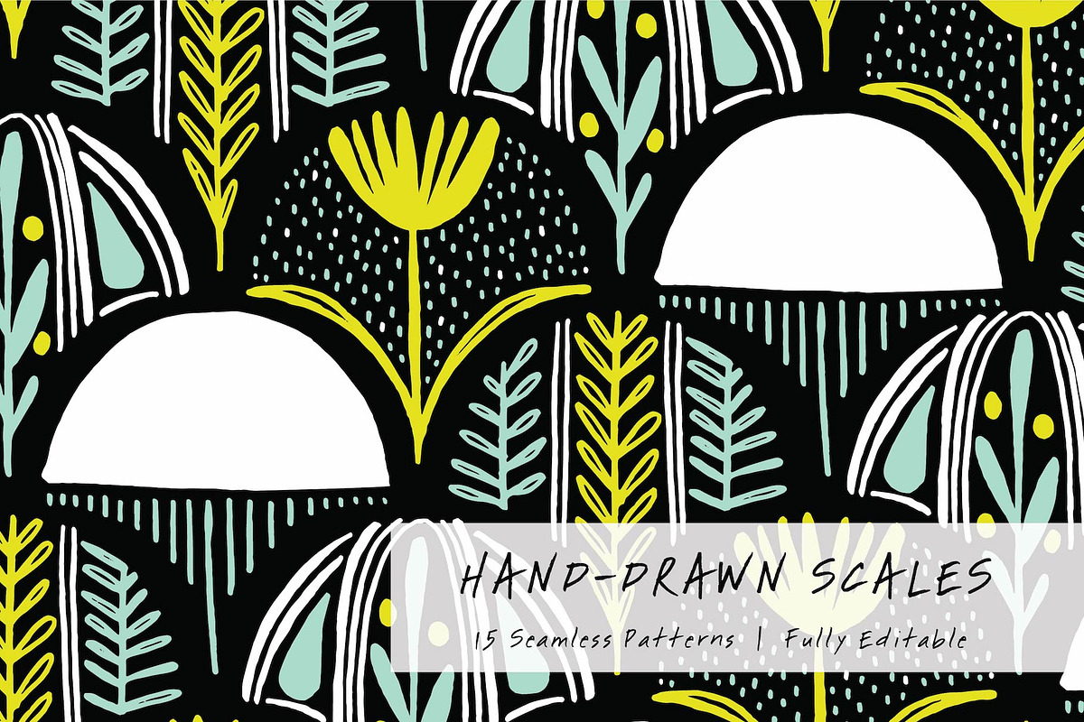 Hand Drawn Scale | Seamless Patterns, a Pattern Graphic by The Collective Studio (Photo 1 of 8)