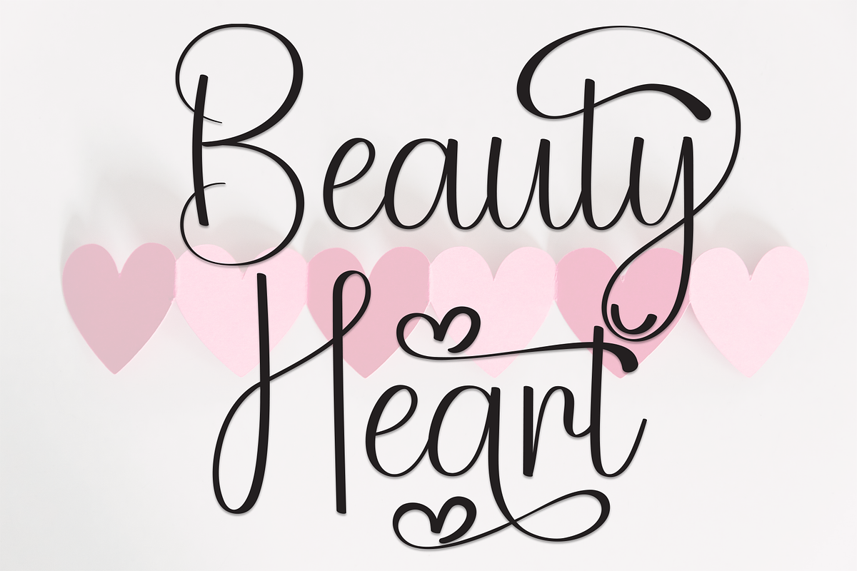 Beauty Heart | Script Font, a Handwritten Font by Scratchones (Photo 1 of 9)