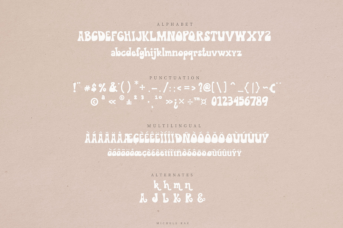 Grapefruits | A Retro Display Font, a Script Font by Michèle Kae (Photo 3 of 10)