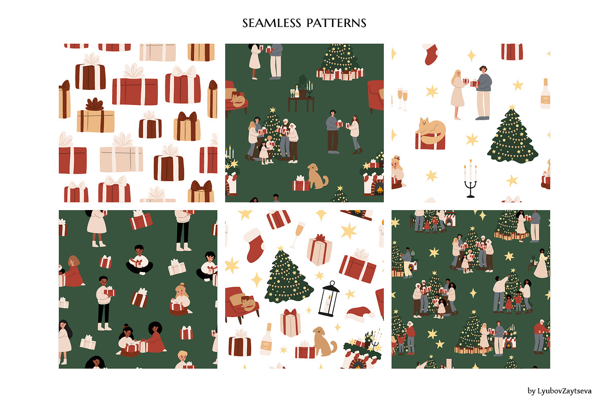 Merry Christmas clipart, a Seasonal Illustration by LyubovZaytseva (Photo 13 of 18)