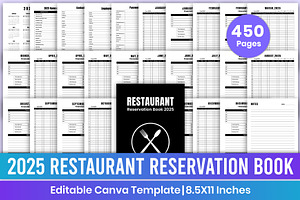 2025 Restaurant Reservation Book