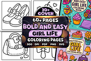 Bold and Easy Girl Life Coloring, a Seasonal Illustration by Craftsbeefy (Thumbnail 1 of 4)