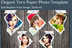 Elegant Torn Paper Photo Frame