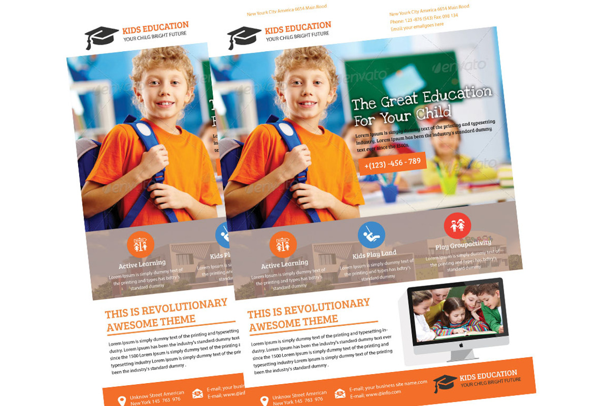 Kids Education Flyer Template, a Flyer Template by TheGraphicsWorld (Photo 3 of 3)