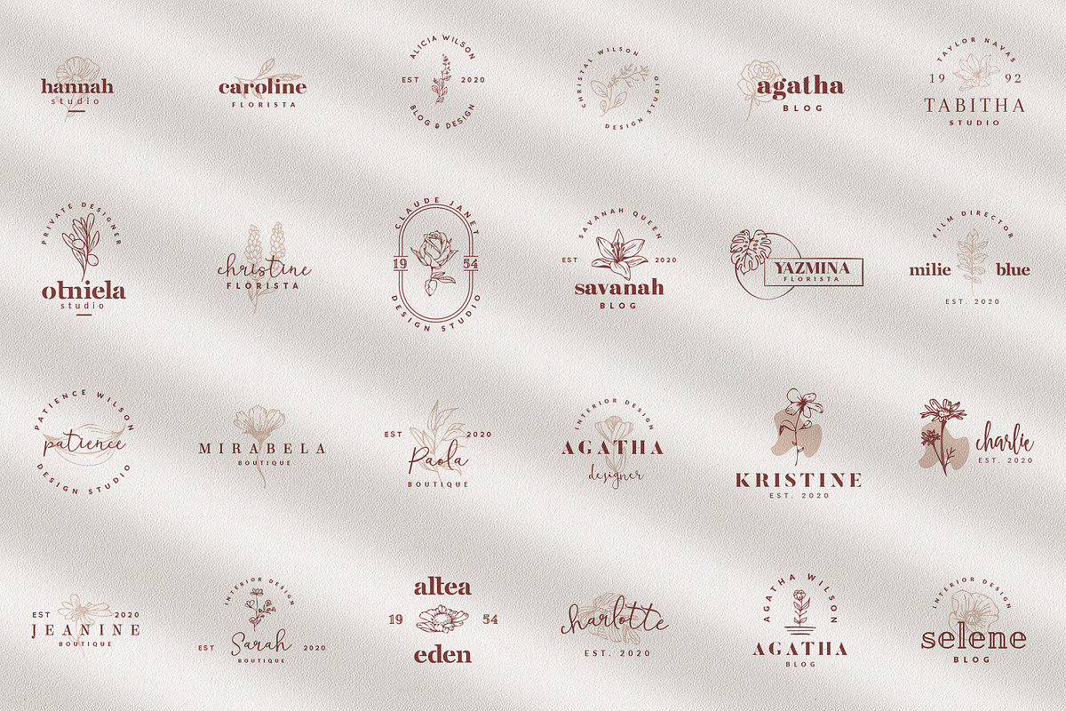 100 Logo Templates | Floral Logo, a Branding & Logo Template by GraphicDash (Photo 2 of 11)