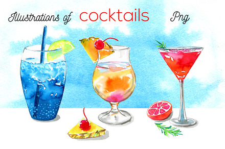 Watercolor cocktails