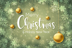 Merry christmas on green