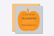 Chevron Pumpkin Halloween Invite, an Invitation Template by origamiprints (Thumbnail 1 of 2)