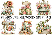 Whimsical Summer Wooden Sing Clipart, an Illustration by OK Design (Thumbnail 2 of 6)