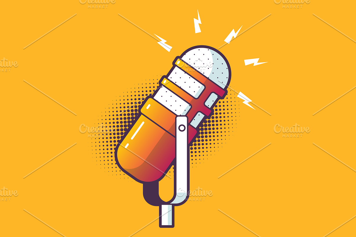 Podcast Microphone, an Illustration by Vector Kitchen by Zoljo