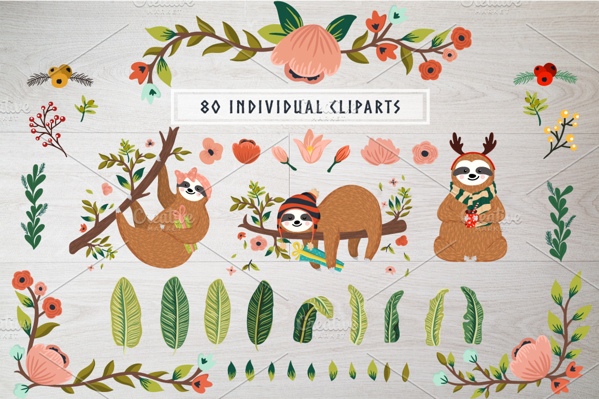 Cute Sloths Prints & Patterns, an Animal Illustration by Dasha_D (Photo 13 of 13)