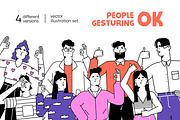 People gesture ok, show thumb up set, a Person Illustration by PaperTrident (Thumbnail 1 of 13)