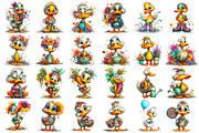 Quirky Duck Watercolor Clipart, an Illustration by DreamPrint404 (Thumbnail 2 of 7)