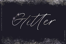 Glitter. Festive font with sparks