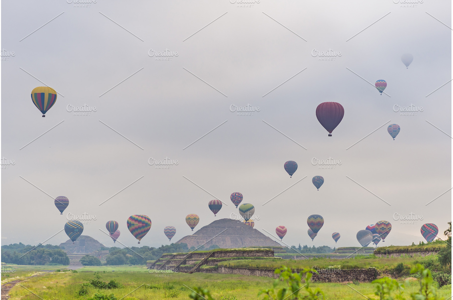 Colorful hot air balloons floating, an Architecture Photo by Elizaveta Galitskaya