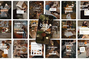 Viral iOS Fall Instagram Templates, a Social Media Template by DigiPax