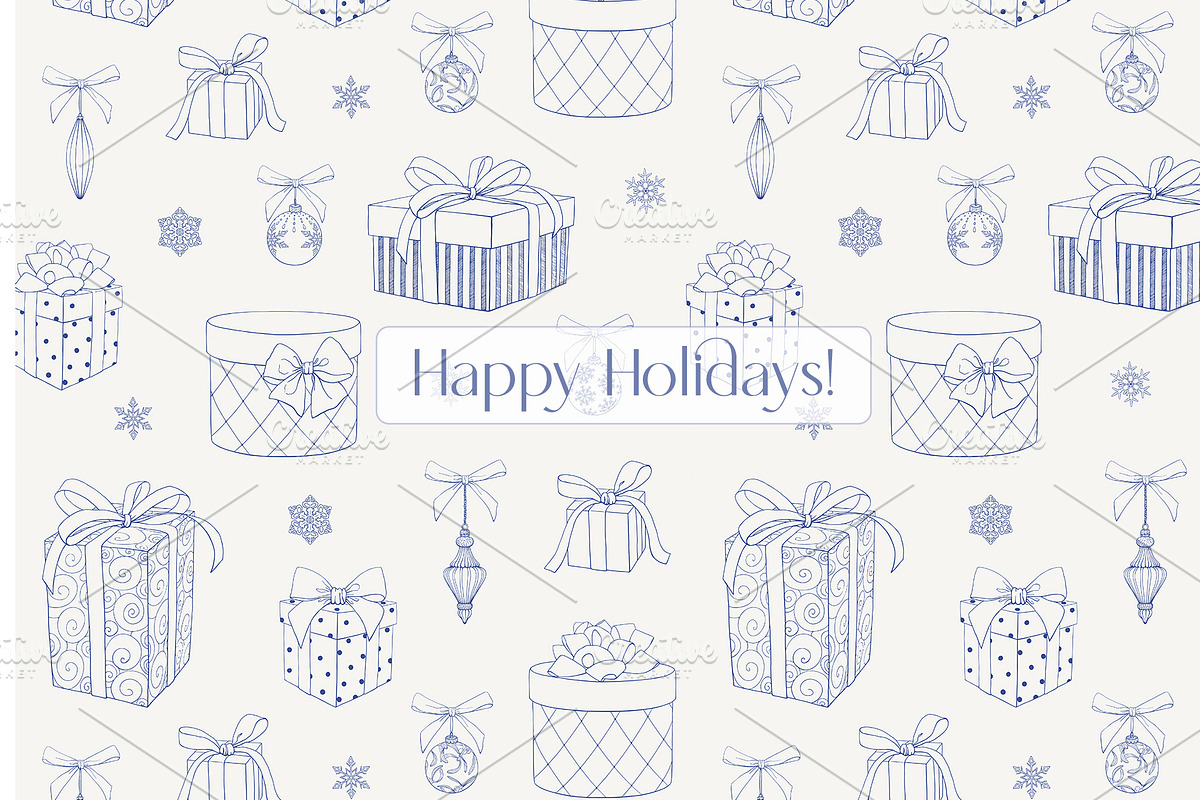 Christmas patterns Vector set Toile, a Pattern Graphic by ON_lineart_store (Photo 6 of 10)