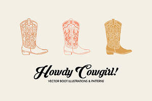 Howdy Cowgirl - Vector Illustrations
