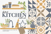 Abstract Kitchen vector clipart, a Decorative Illustration by ArtPavo (Thumbnail 1 of 13)