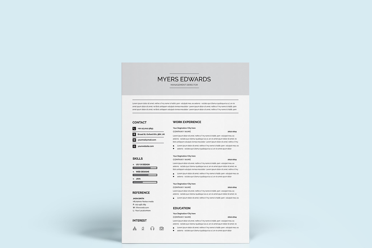Management Director Resume Template, a Resume Template by Blackcloud_Creations (Photo 7 of 12)