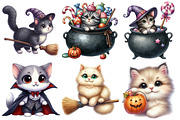 Whimsical Halloween Cat Clipart, an Illustration by Pixels.Craft (Thumbnail 2 of 7)