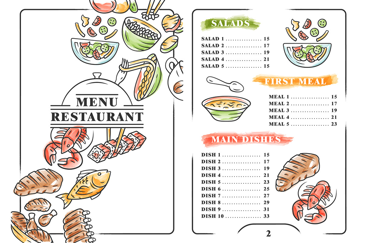 Restaurant menu color template, a Flyer Template by IMG Visuals
