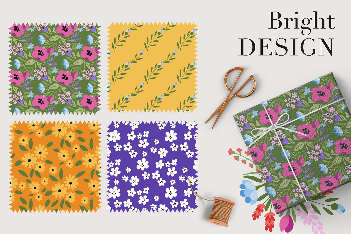 Modern BLOSSOM, abstract floral set., an Illustration by Veronika Gotovceva (Photo 5 of 8)