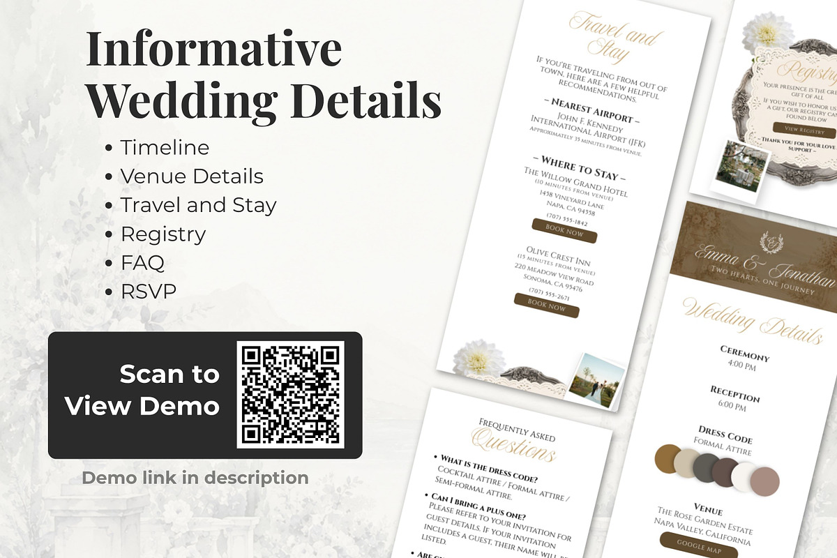 Vintage Brown Wedding Website, a Landing Page Template by Everyday Perfection (Photo 3 of 12)