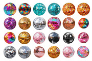 Colorful Disco Ball Clipart Bundle, a Decorative Illustration by InkyQueenArt (Thumbnail 4 of 7)