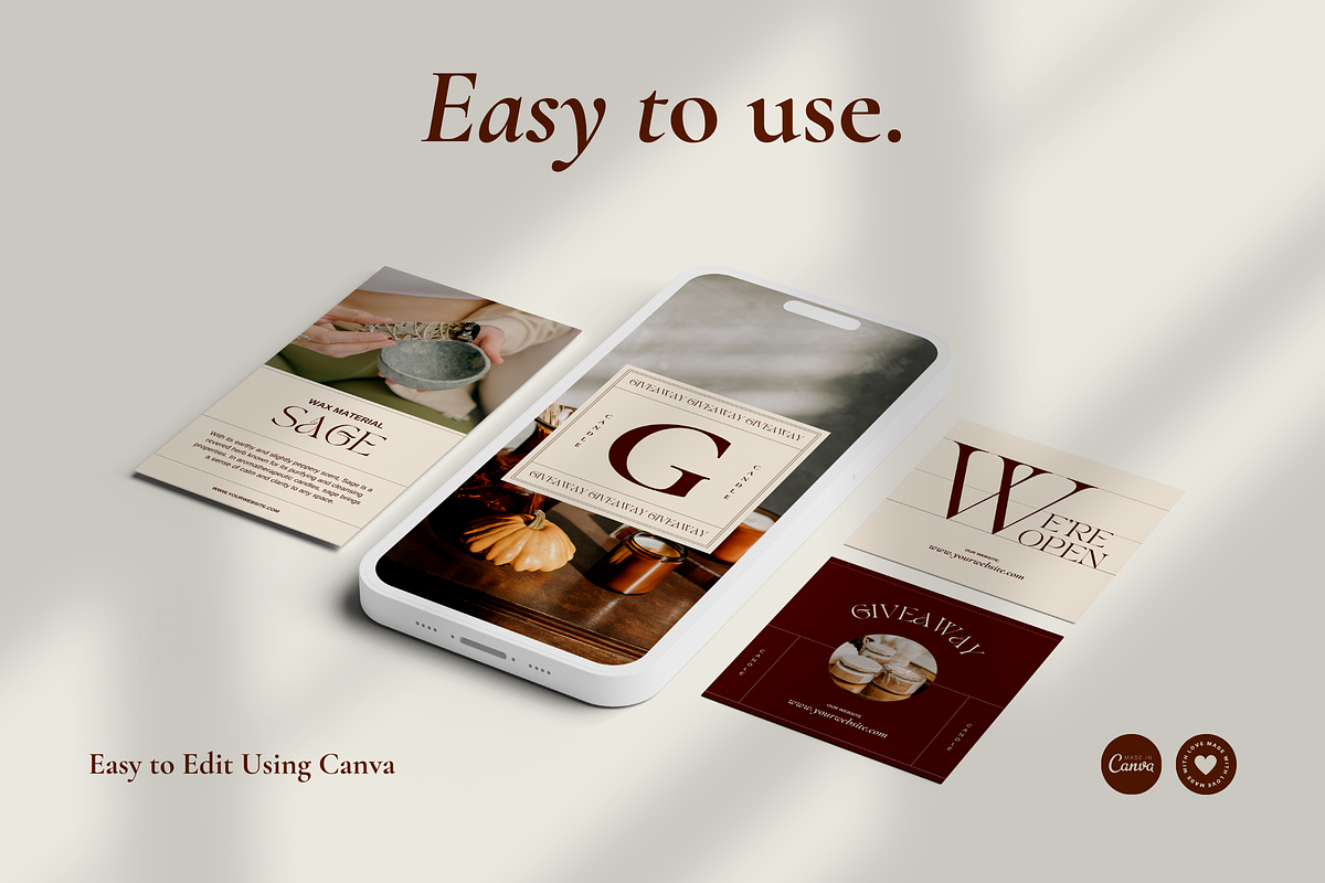Instagram Template Candle for Canva, a Social Media Template by Branding Victory STD (Photo 3 of 10)