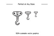 Hoist Crane Hook Icons, an Outline Icon by Designfour (Thumbnail 7 of 7)