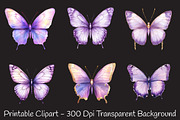 Pastel Purple Butterflies PNG, an Illustration by RobertsArt (Thumbnail 3 of 7)