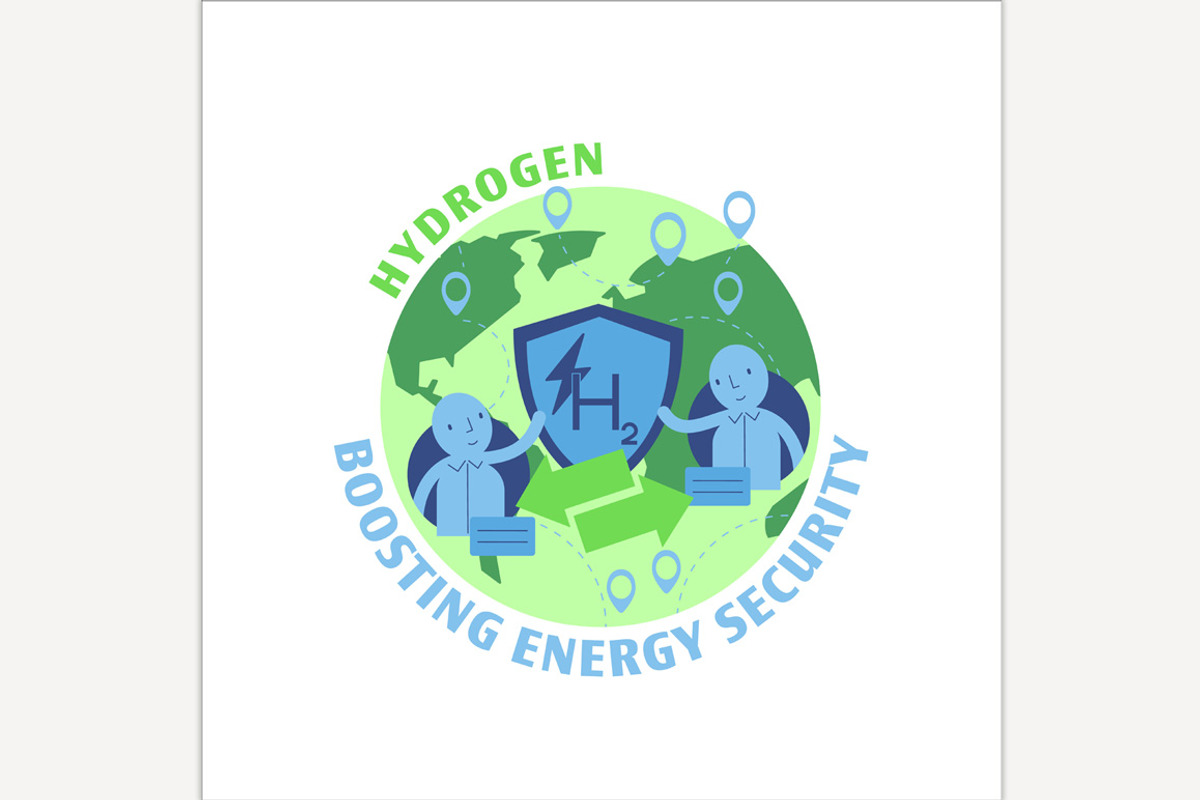 Hydrogen boosting world energy secur, an Outline Icon by Anna's Shop