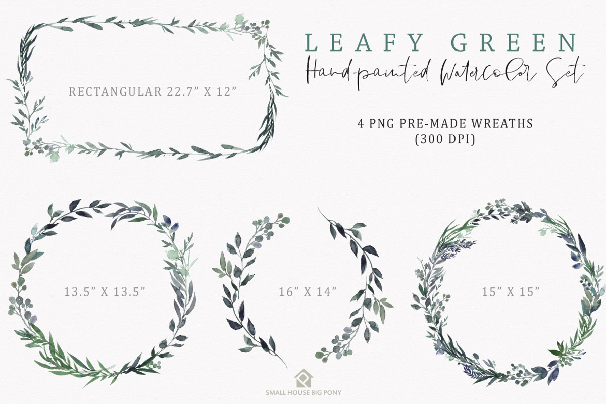 Leafy Green - Watercolor Set, a Graphic by SmallHouseBigPony (Photo 11 of 13)