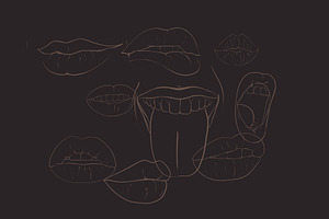 Lips Stamp Brushes For Procreate