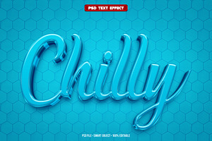Chilly 3D editable text effect, a Layer Style Add-On by Hello Muh