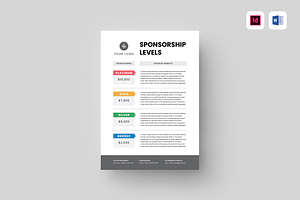 Event Sponsorship Level Menu