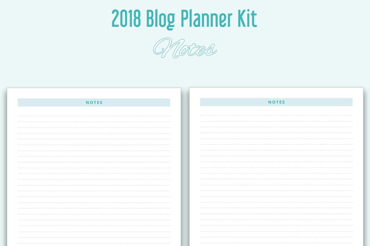 Printable Blog Planner Kit for 2018, a Stationery Template by MOD (Photo 4 of 4)