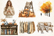 Watercolor Autumn Mood Clipart, an Illustration by Libby Wishes (Thumbnail 2 of 9)