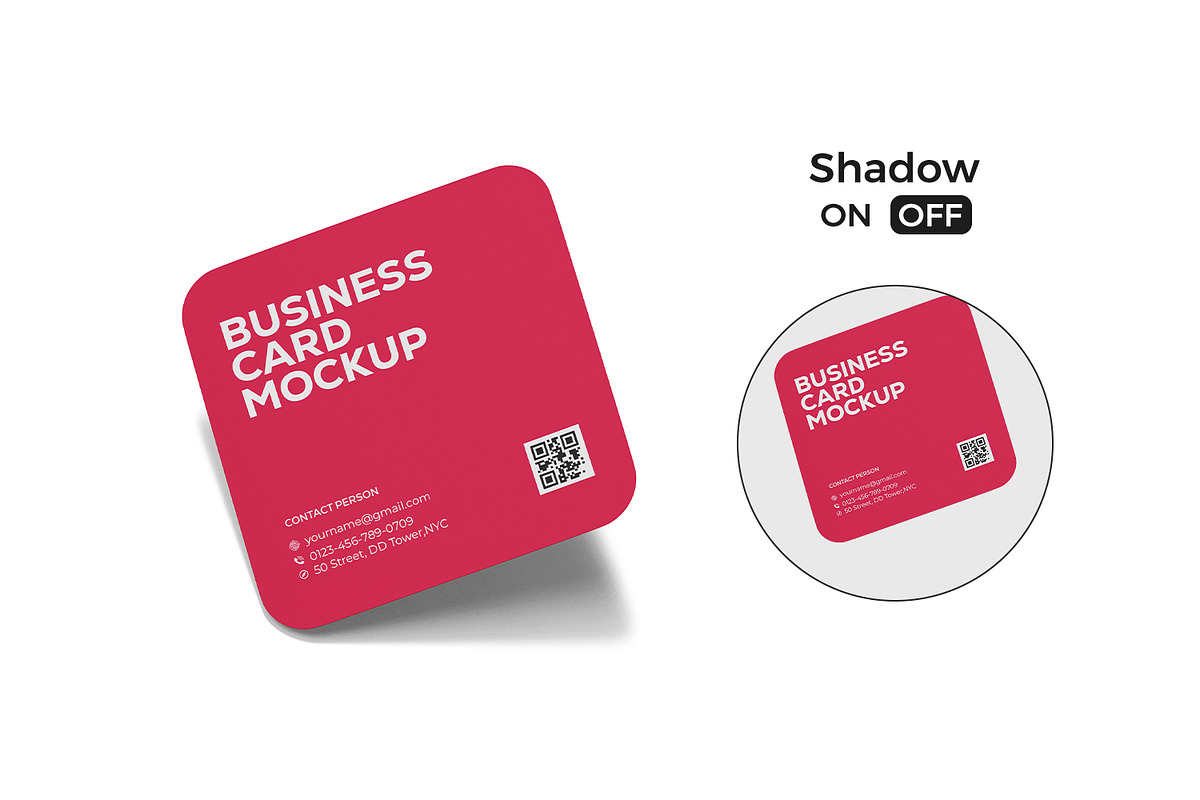 Rounded Square Name Card Mockup, an Advertising Mockup by RamStudio2 (Photo 13 of 14)