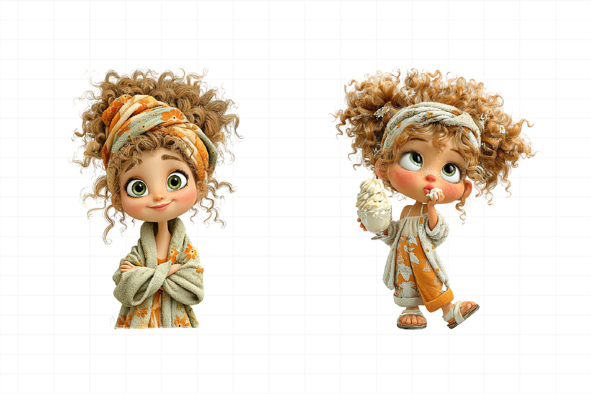 Summer Funny Girls Clipart, an Illustration by Daily.Designs (Photo 6 of 6)