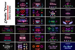 Editable Vector Neon Creator Effect